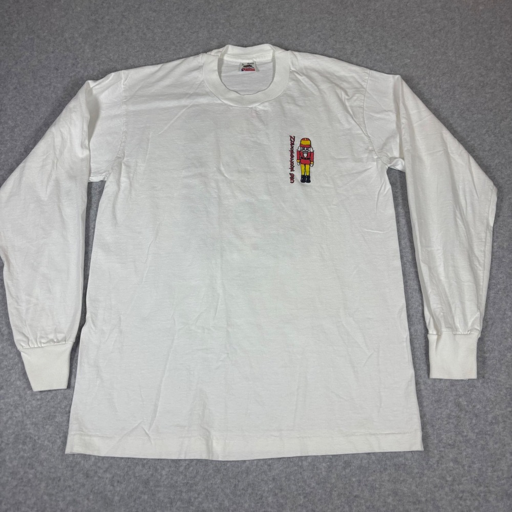 Vintage Fruit of the Loom T-Shirt Mens L White Nutcracker 95 Clear Lake Ballet